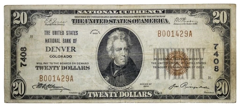 Colorado. Denver. VF Series 1929 $20