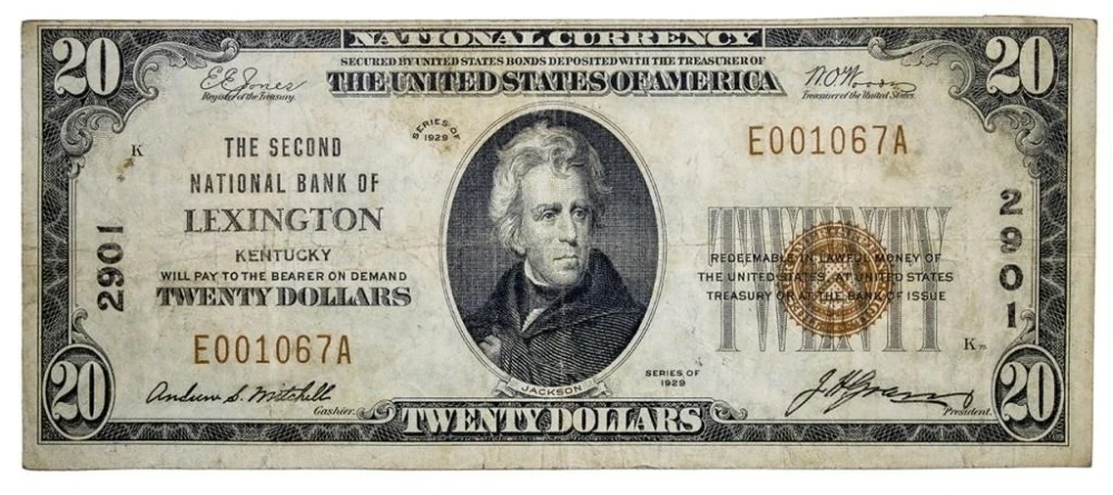 Kentucky. VF Series 1929 $20
