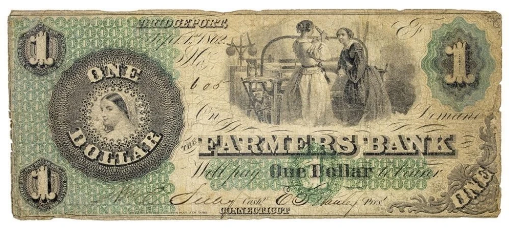 Connecticut. Bridgeport. VG $1 Note Rarity