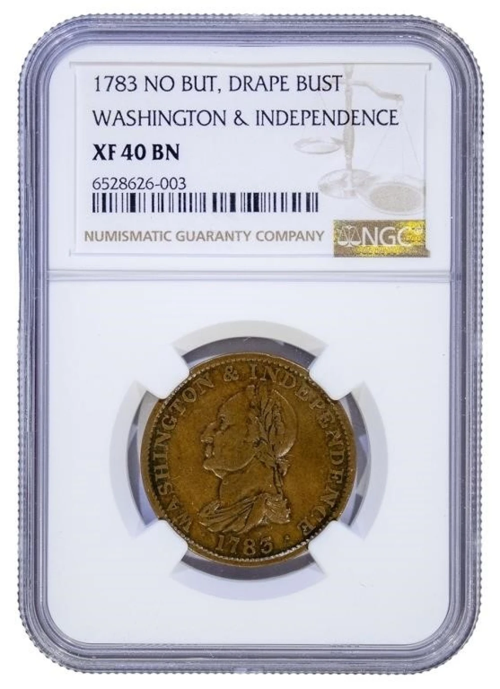 NGC EF-40 1783 Washington & Independence Copper