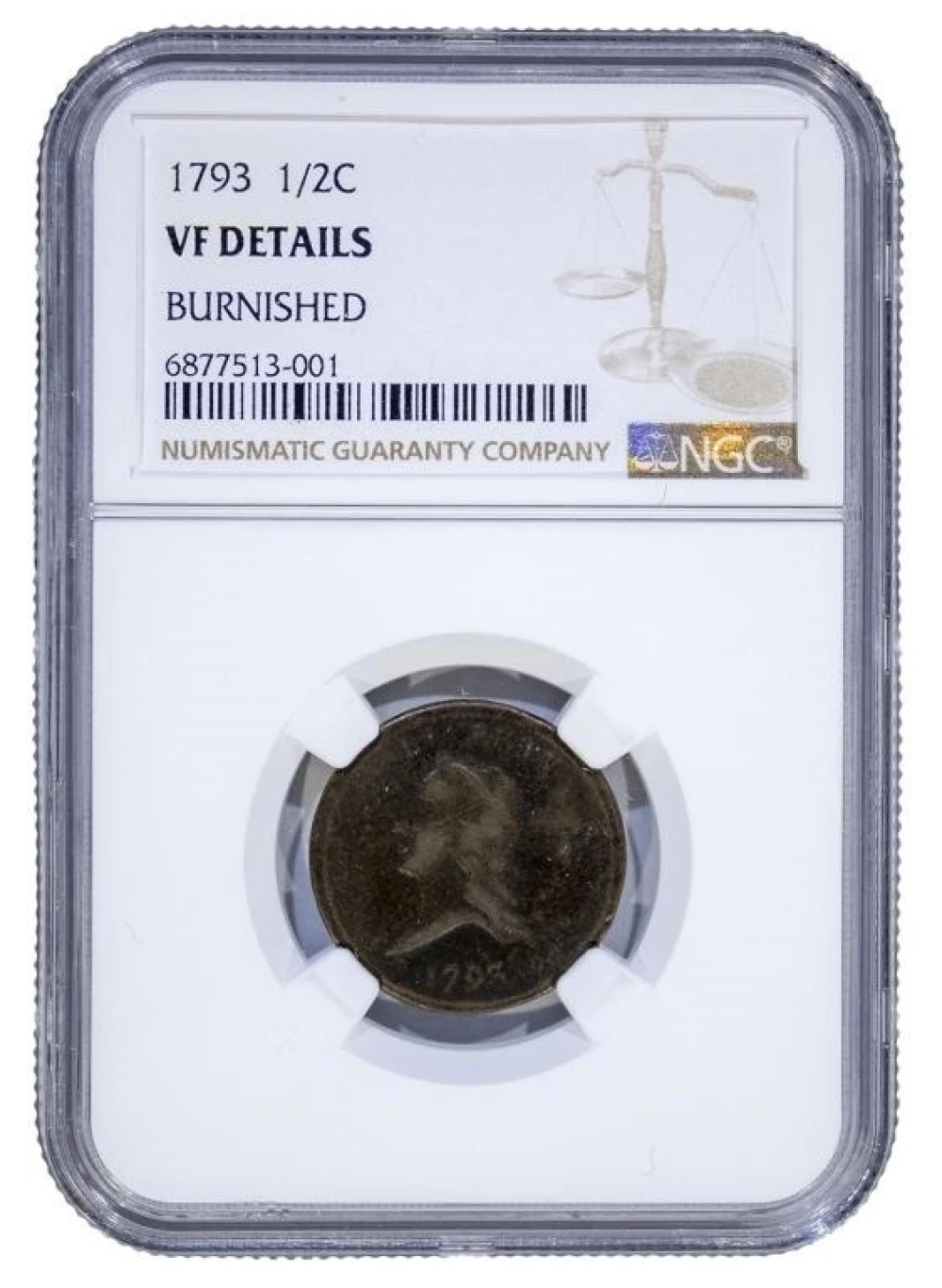 NGC VF Details 1793 Half Cent