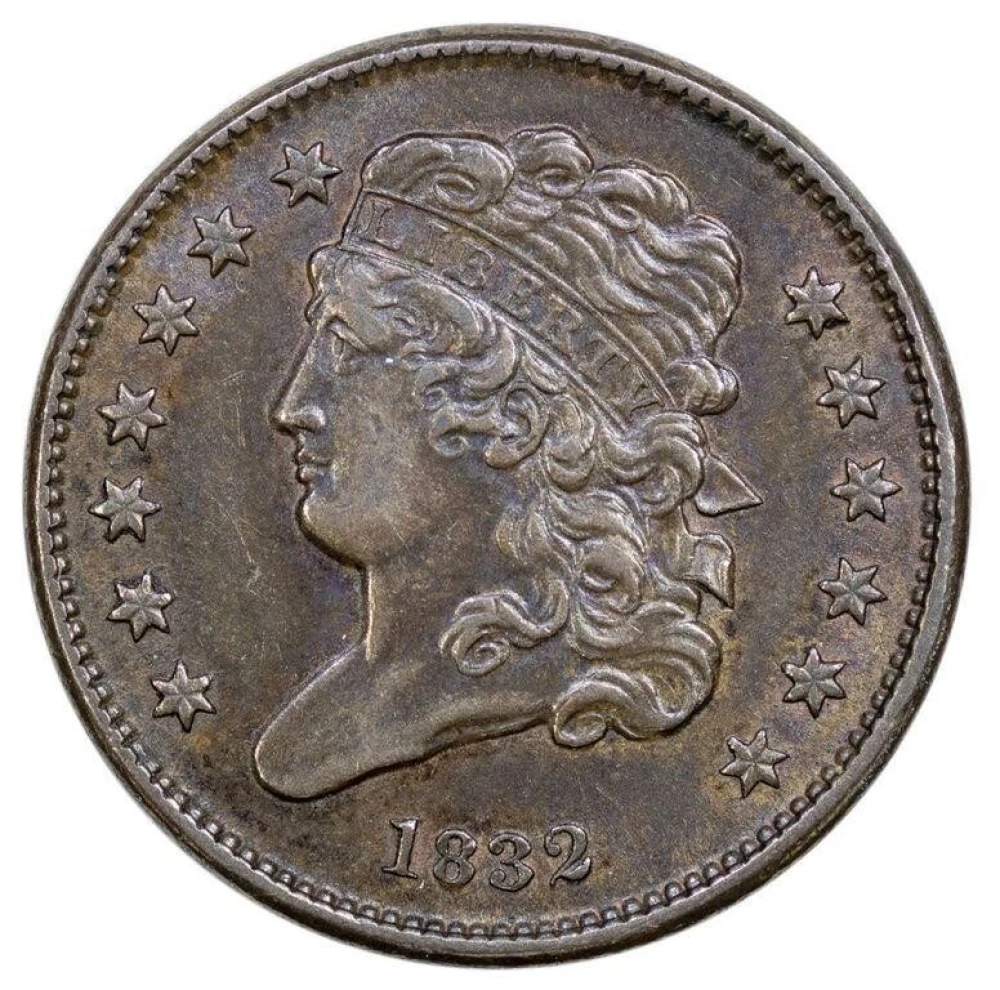 AU-50 or Finer 1832 Half Cent
