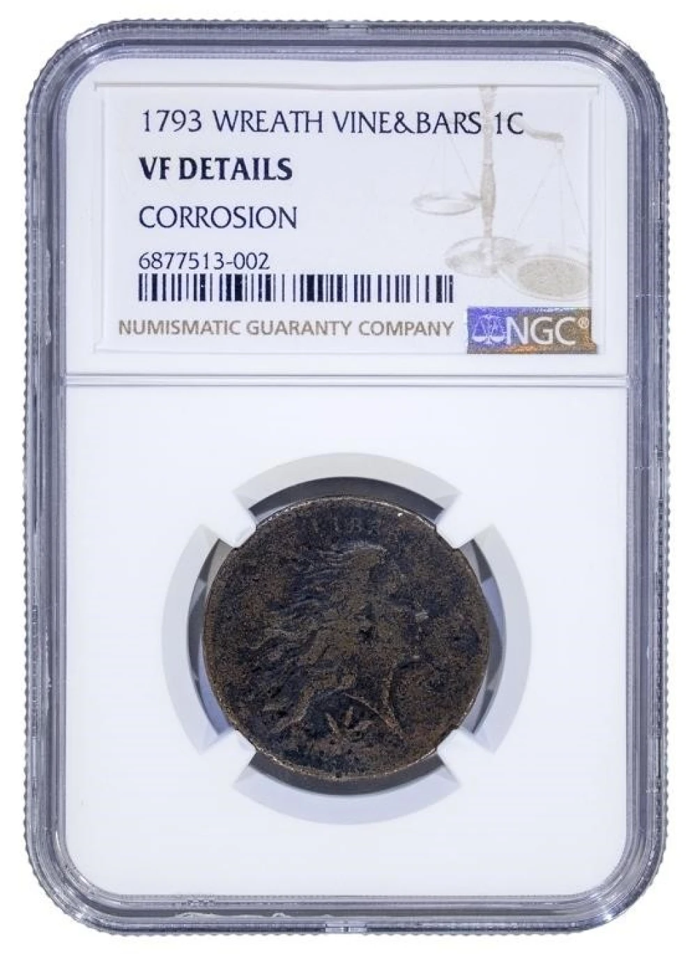 NGC VF Details 1793 Wreath Cent