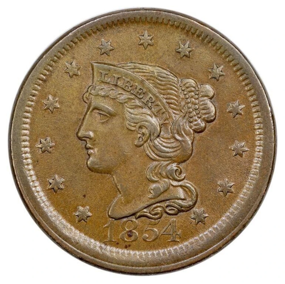MS-60 BN 1854 Large Cent
