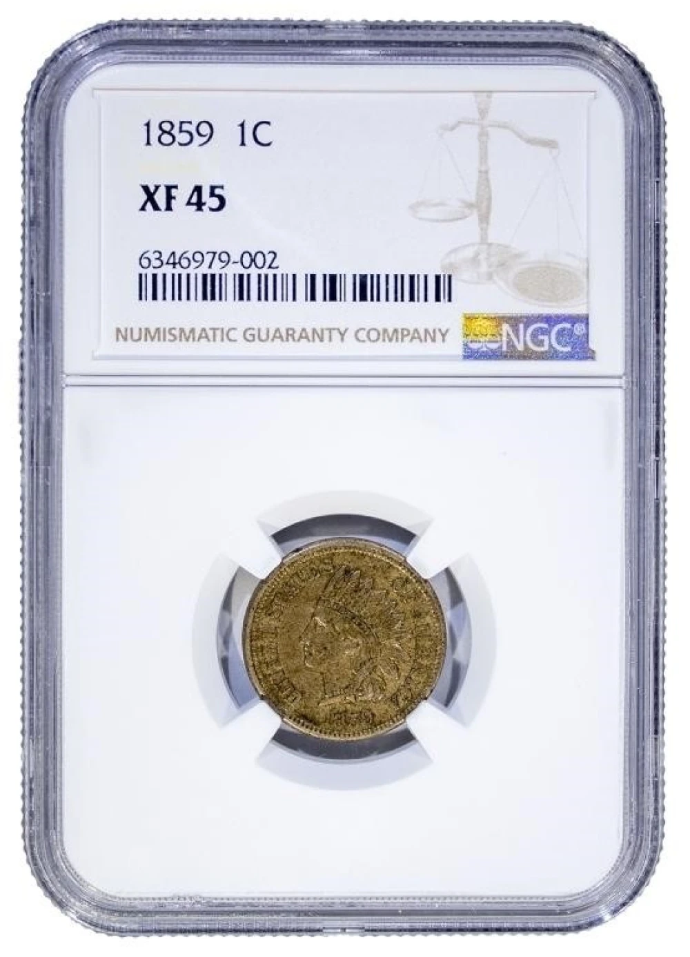 NGC EF-45 1859 Indian Cent