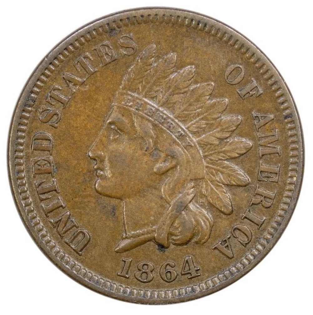 AU-50 1864-L Indian Cent