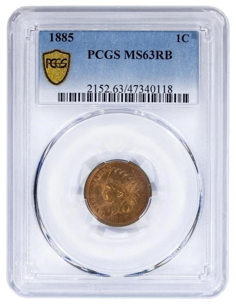 PCGS MS-63 RB 1885 Indian Cent