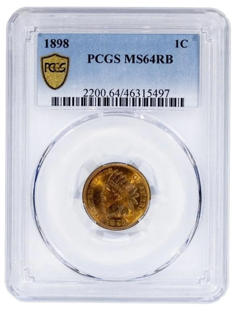 PCGS MS-64 RB 1898 Indian Cent