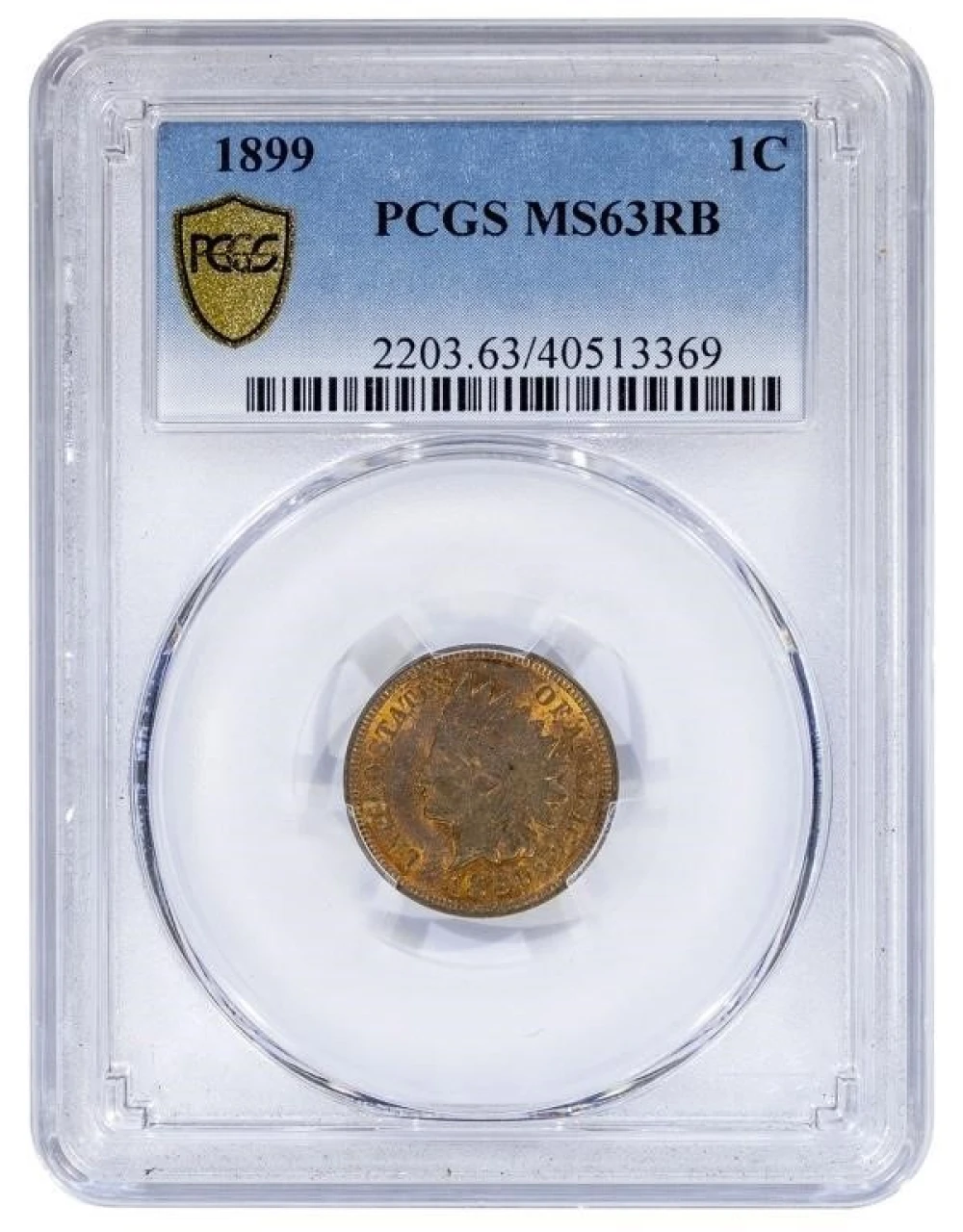 PCGS MS-63 RB 1899 Indian Cent