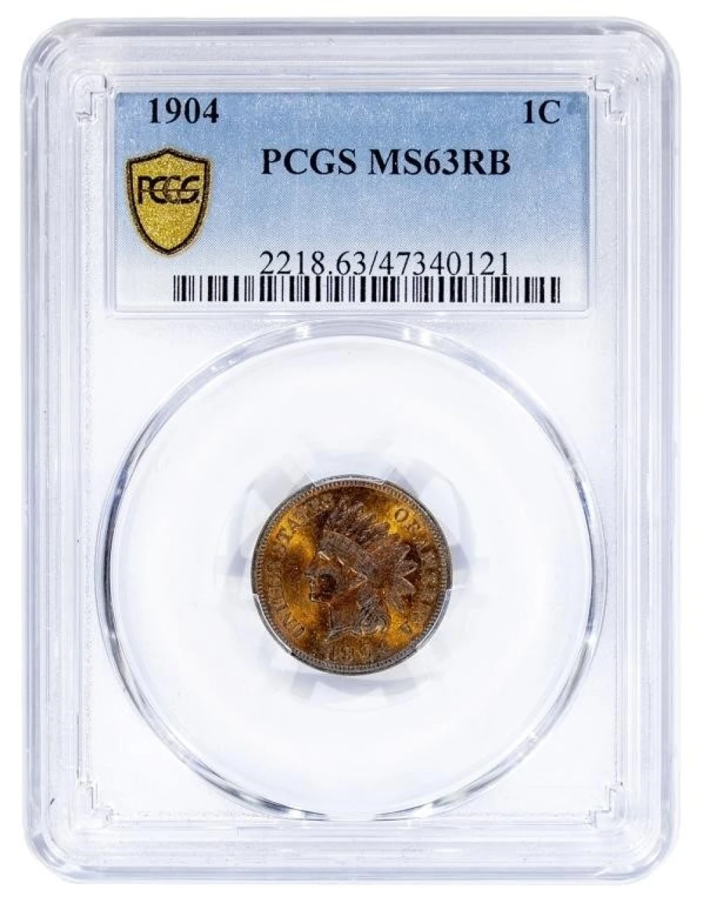 PCGS MS-63 RB 1904 Indian Cent