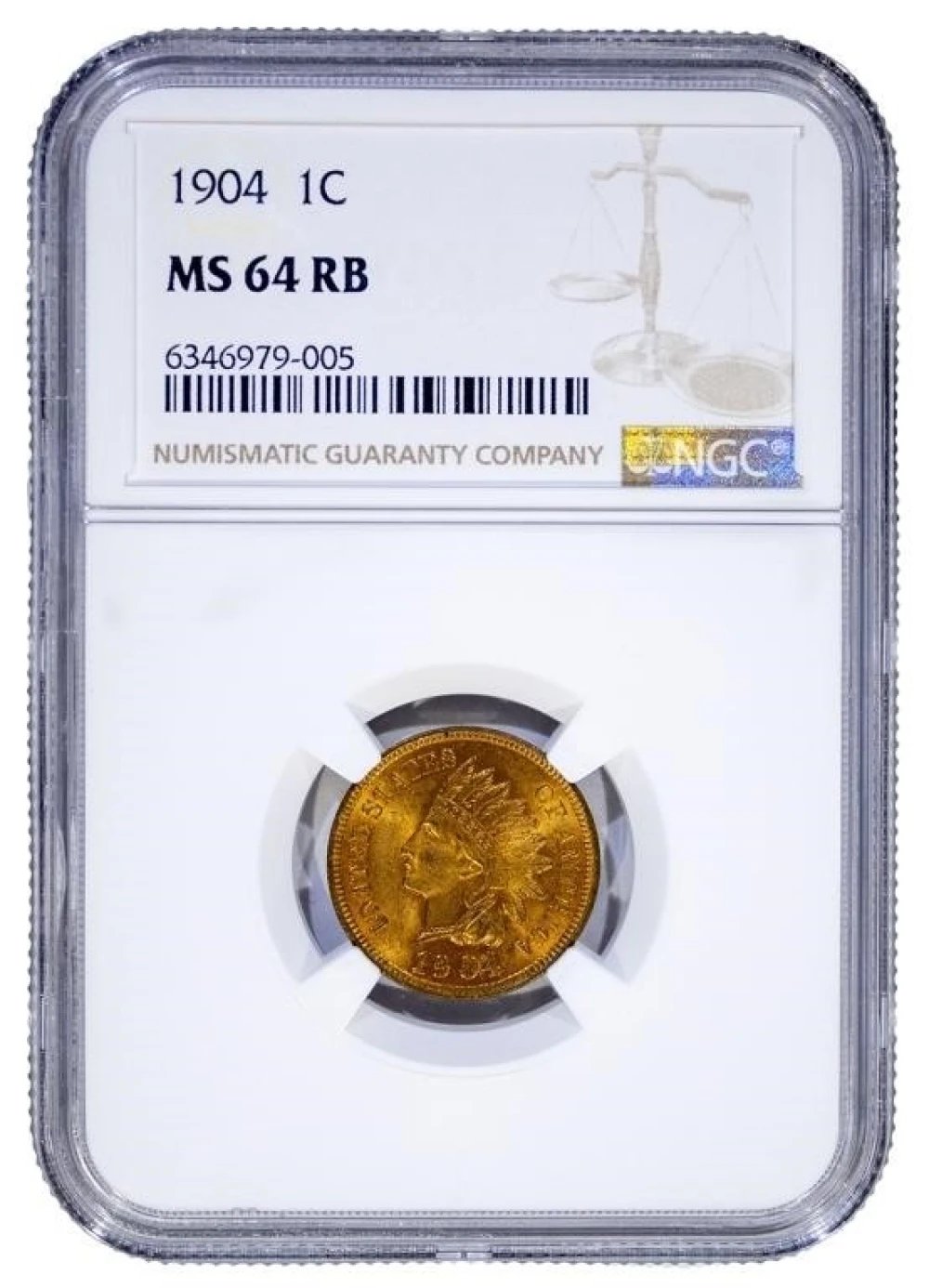 NGC MS-64 RB 1904 Indian Cent