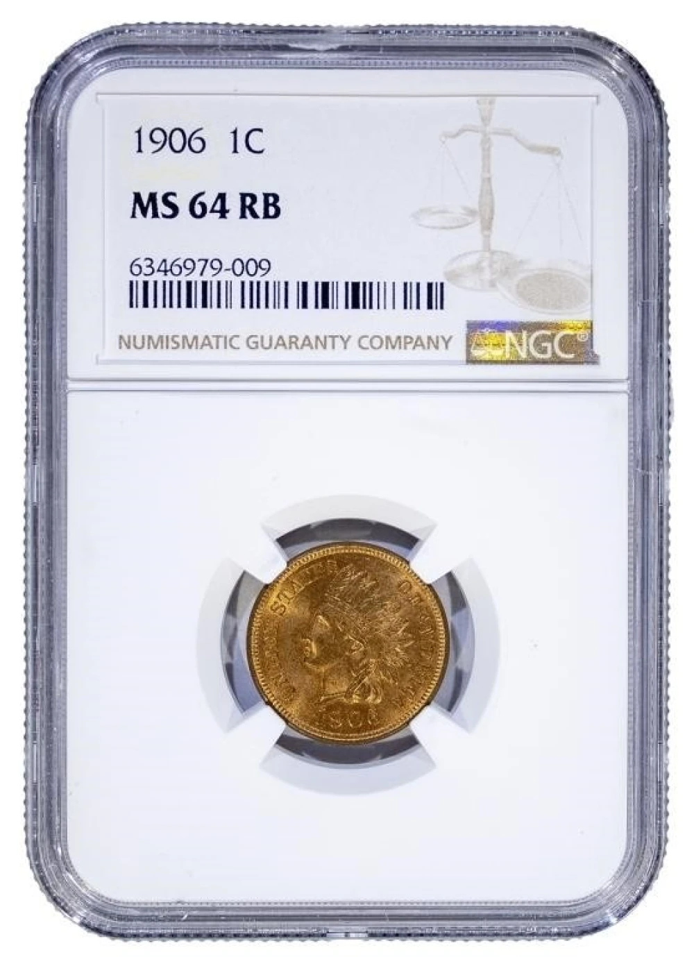 NGC MS-64 RB 1906 Indian Cent