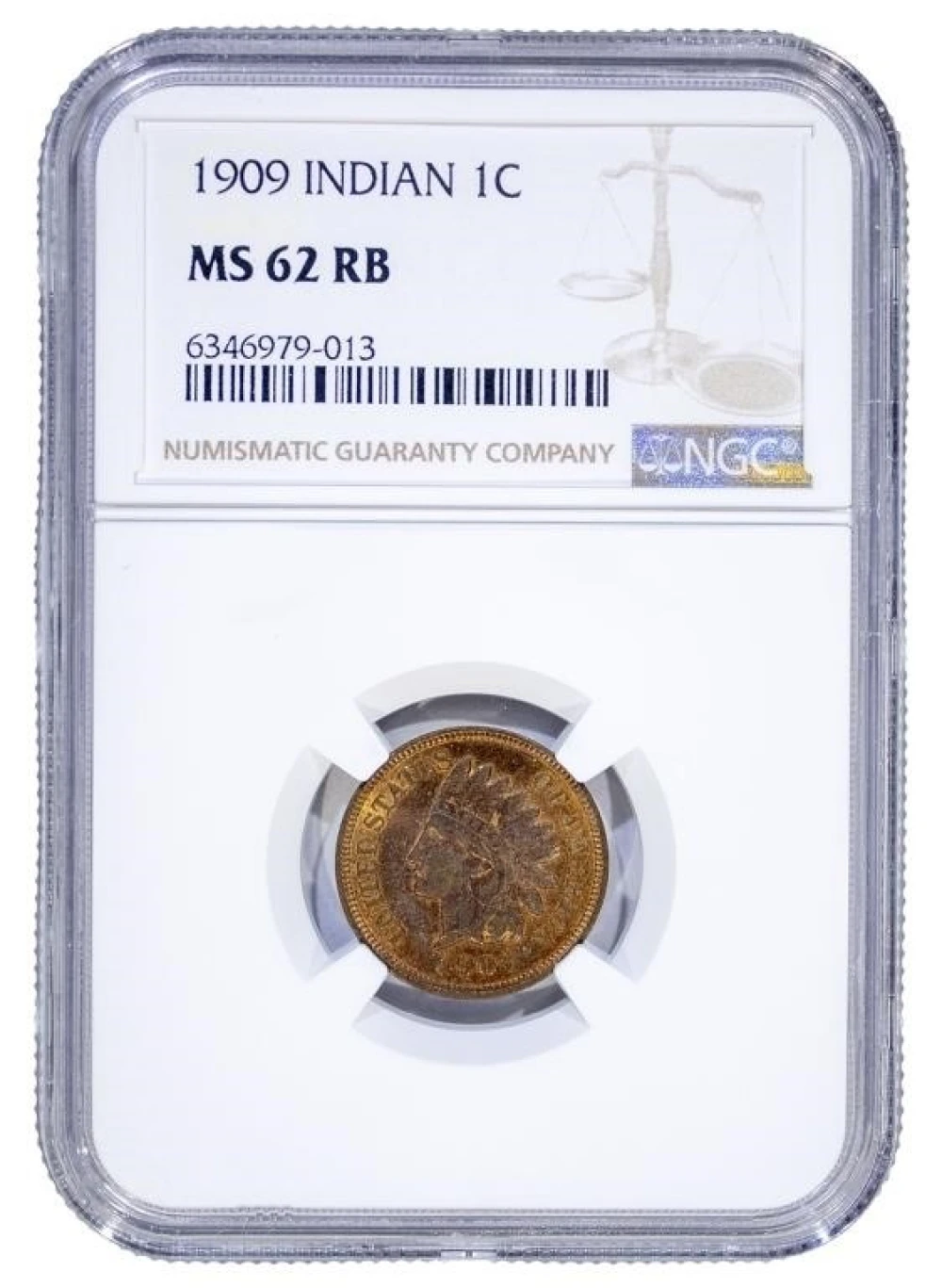 NGC MS-62 RB 1909 Indian Cent