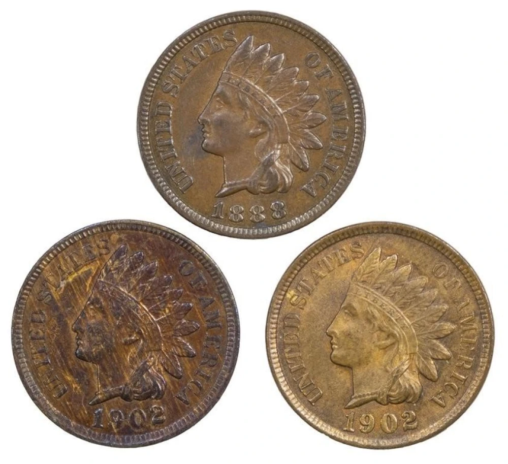 Three-Piece Indian Cent Lot