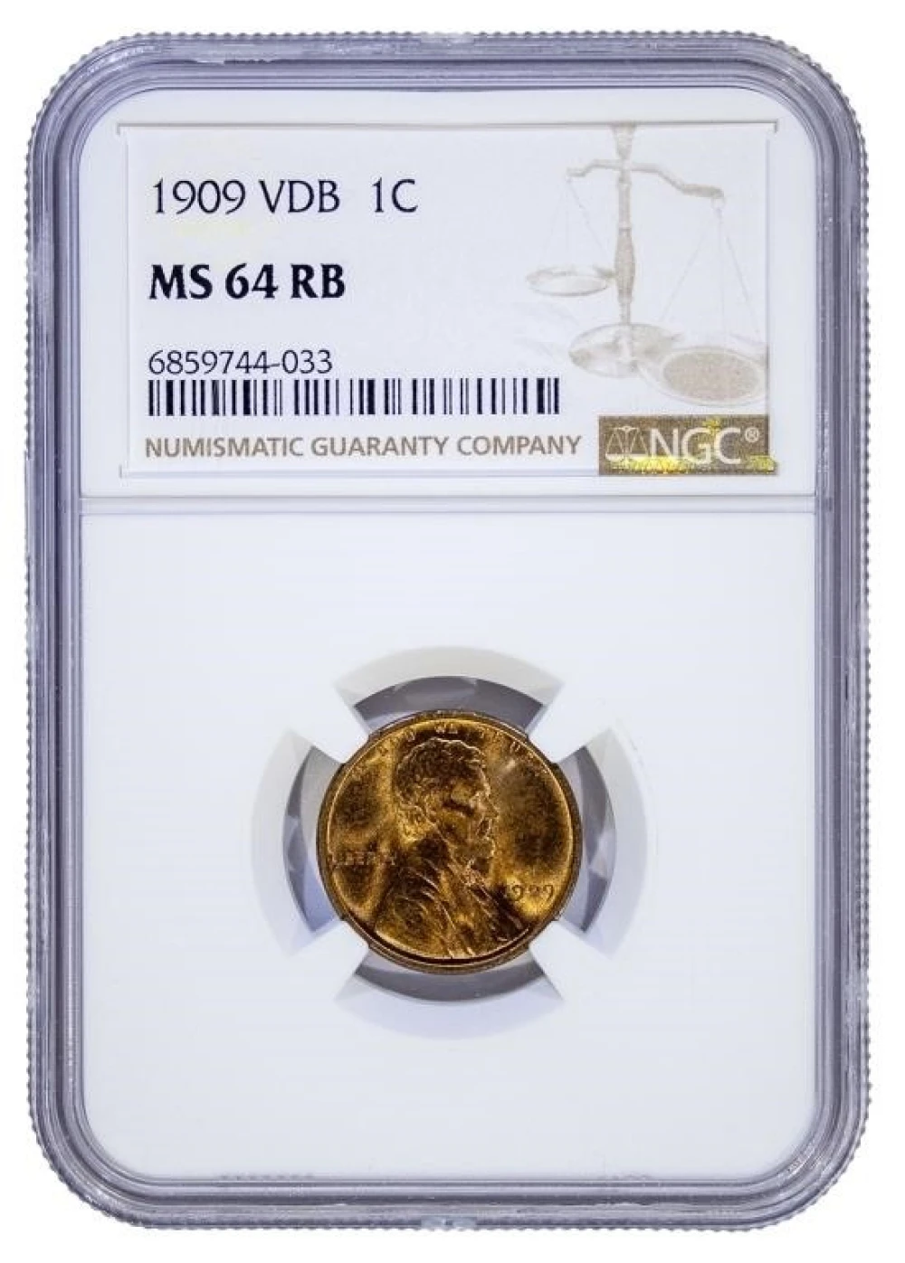 NGC MS-64 RB 1909-VDB Lincoln Cent