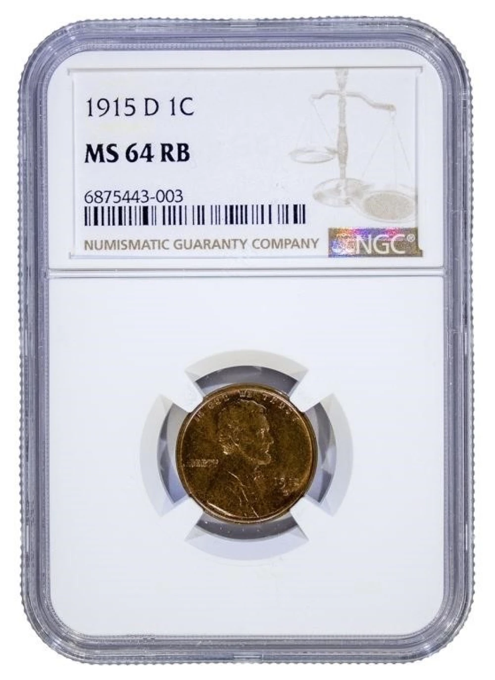 NGC MS-64 RB 1915-D Lincoln Cent