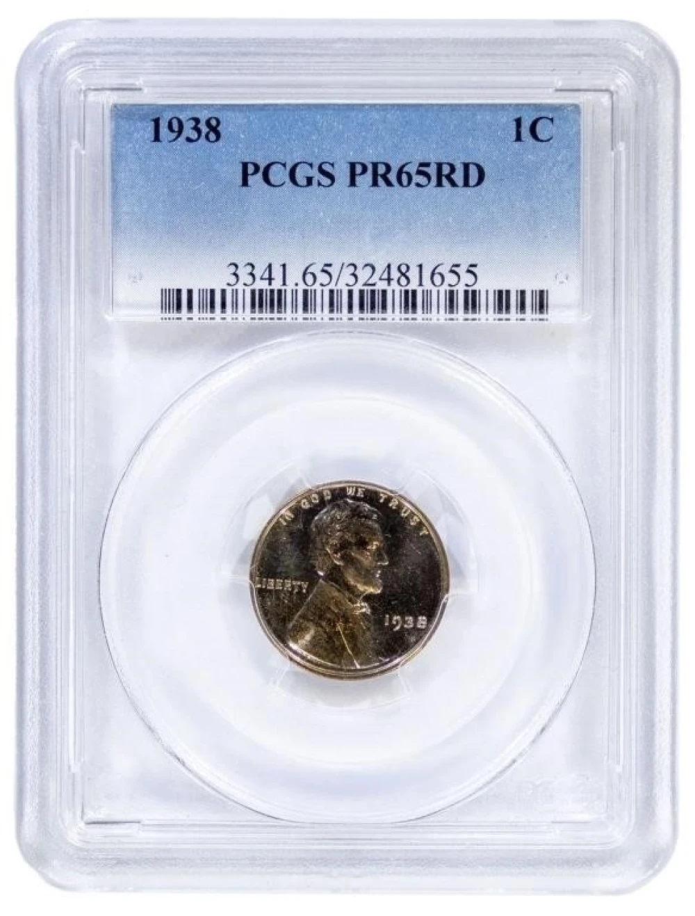 PCGS Proof-65 RD 1938 Cent