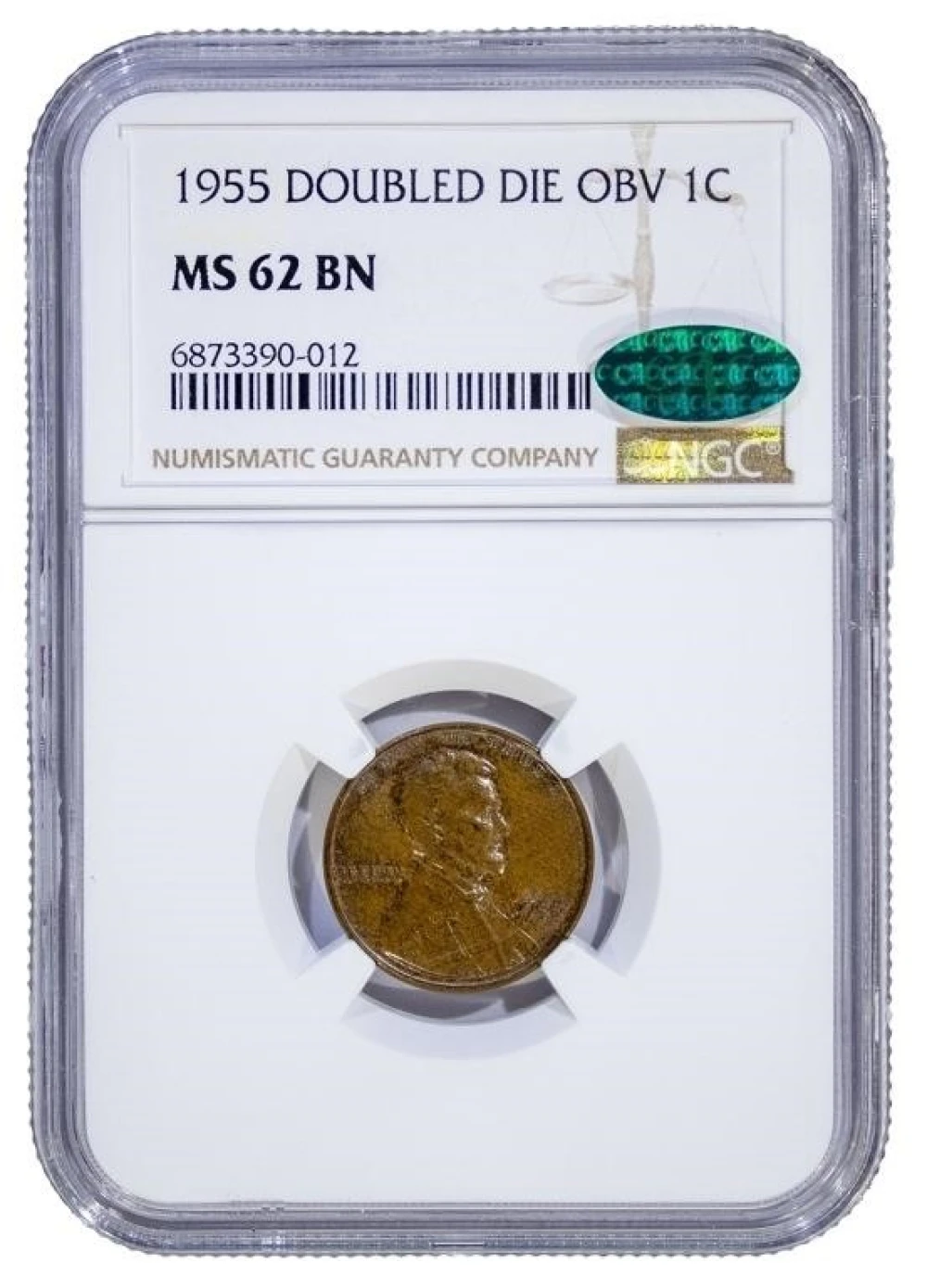 NGC MS-62 BN CAC 1955/55 Doubled Die Lincoln Cent