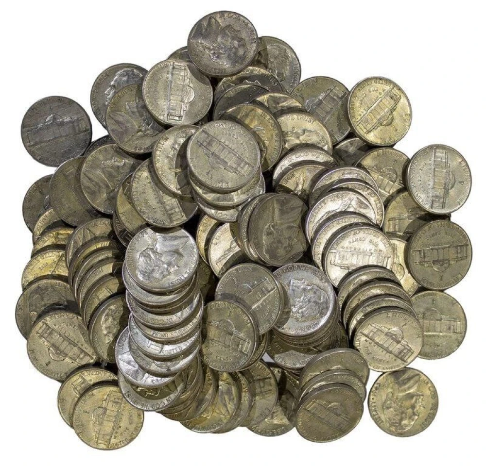 3 Rolls of EF/AU War Nickels