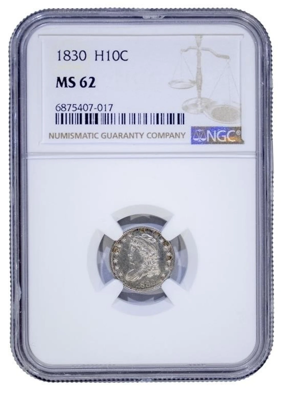 NGC MS-62 1830 Bust Half Dime