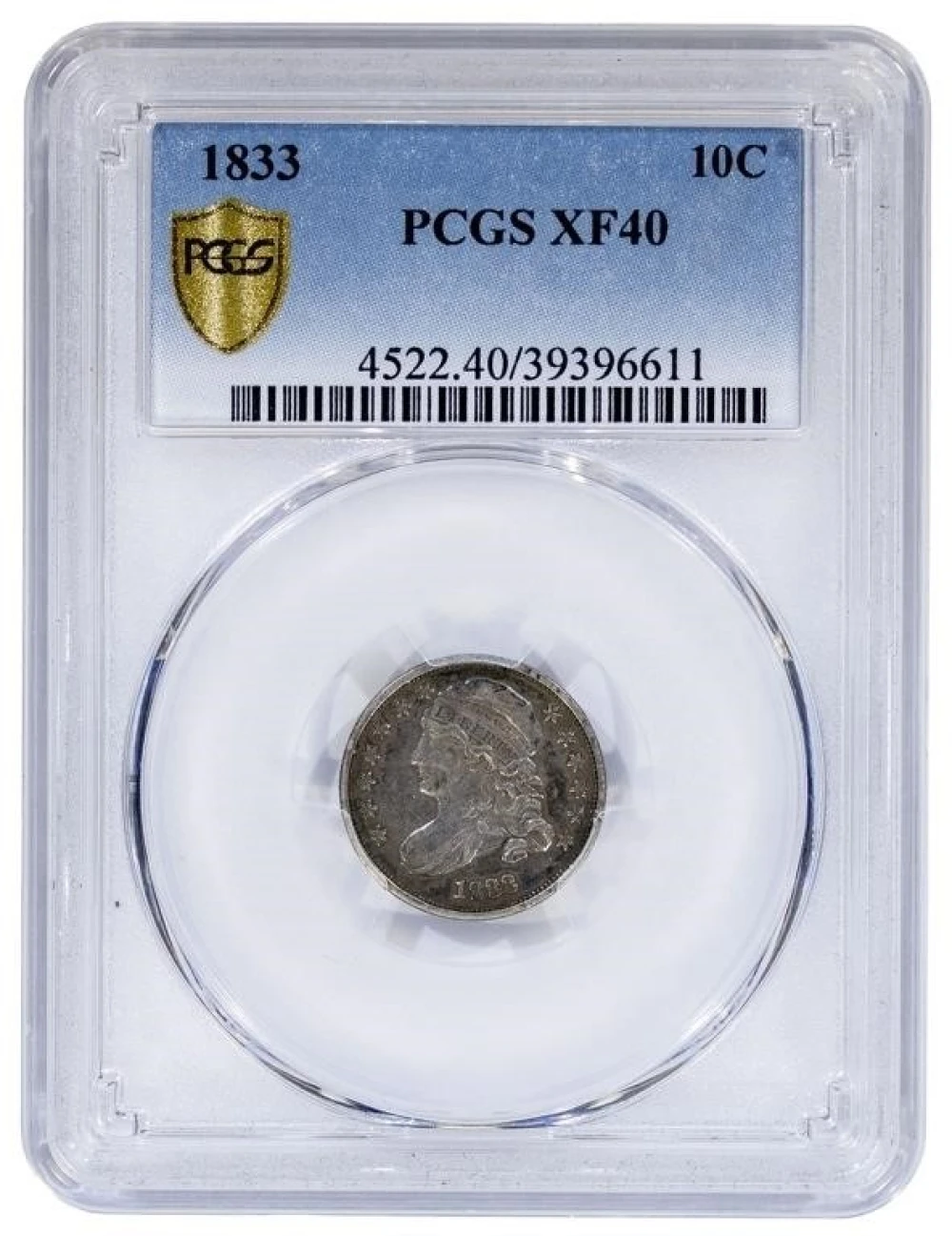 PCGS EF-40 1833 Bust Dime
