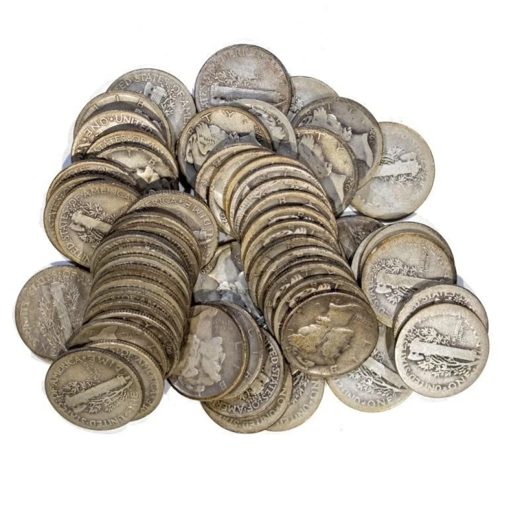 Roll of Circulated Mercury Dimes
