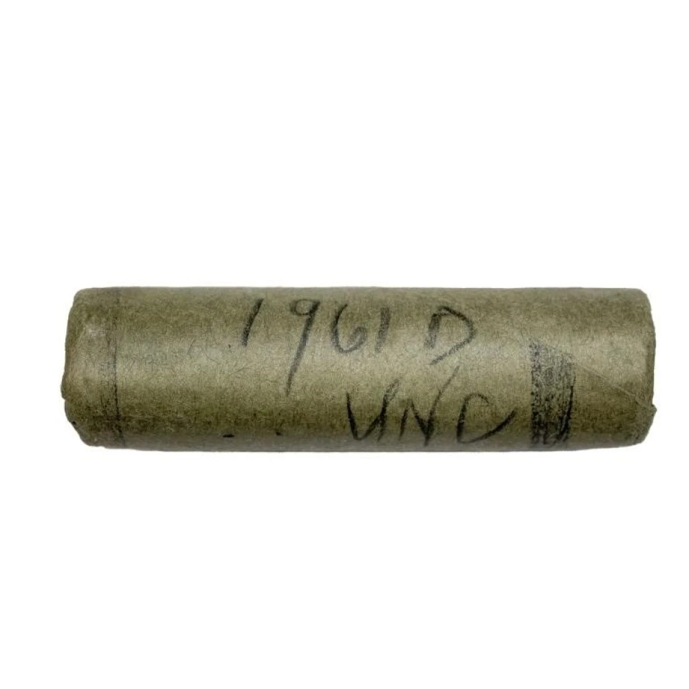 A 3rd Bank Wrapped Roll of 1961-D Roosevelt Dimes