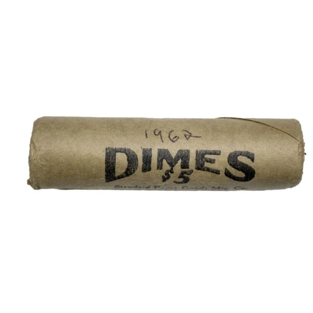 A 2nd Bank Wrapped Roll of 1962 Roosevelt Dimes