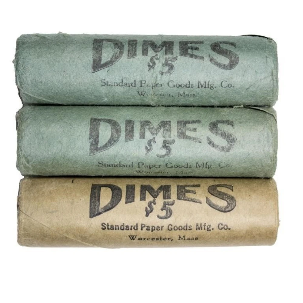 3 Bank Wrapped 1962 Roosevelt Dime Rolls