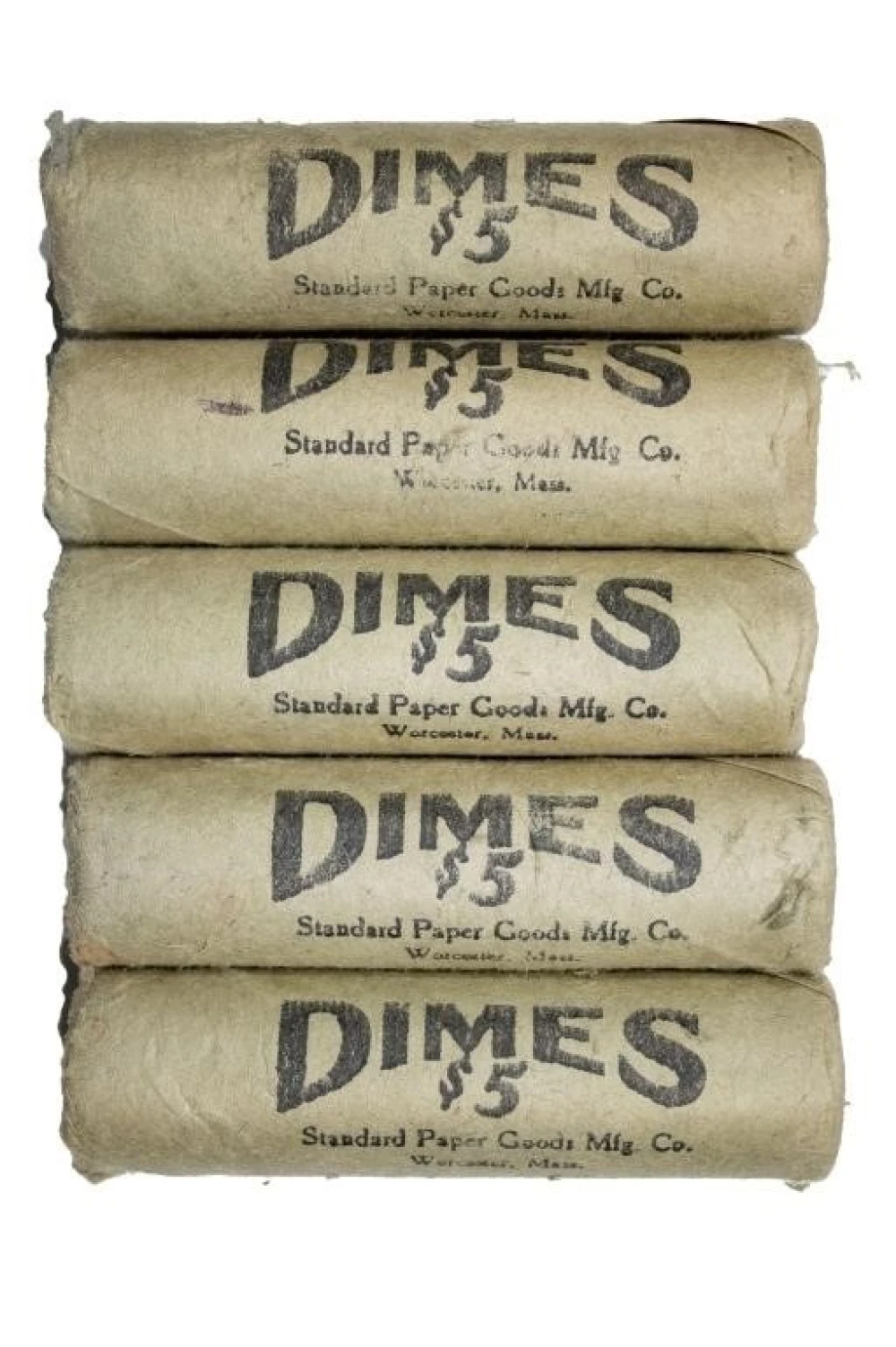 5 Bank Wrapped 1962 Roosevelt Dime Rolls