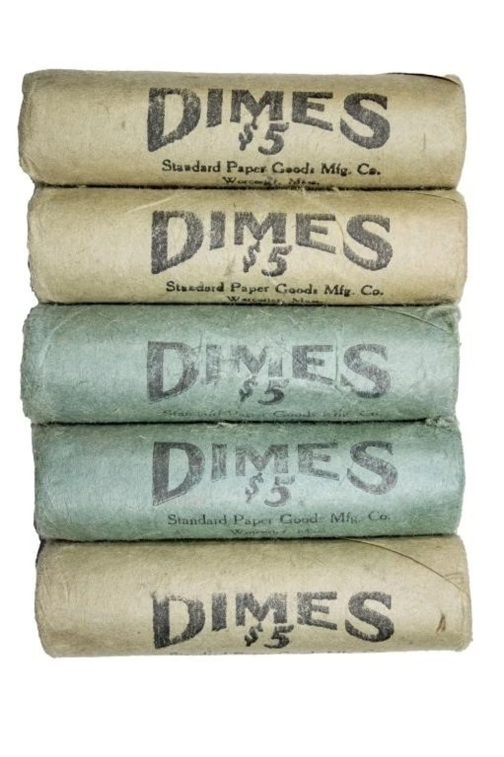 5 Bank Wrapped 1962 Roosevelt Dime Rolls