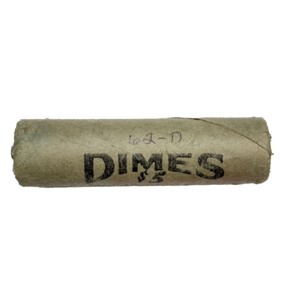 Bank Wrapped Roll of 1962-D Roosevelt Dimes