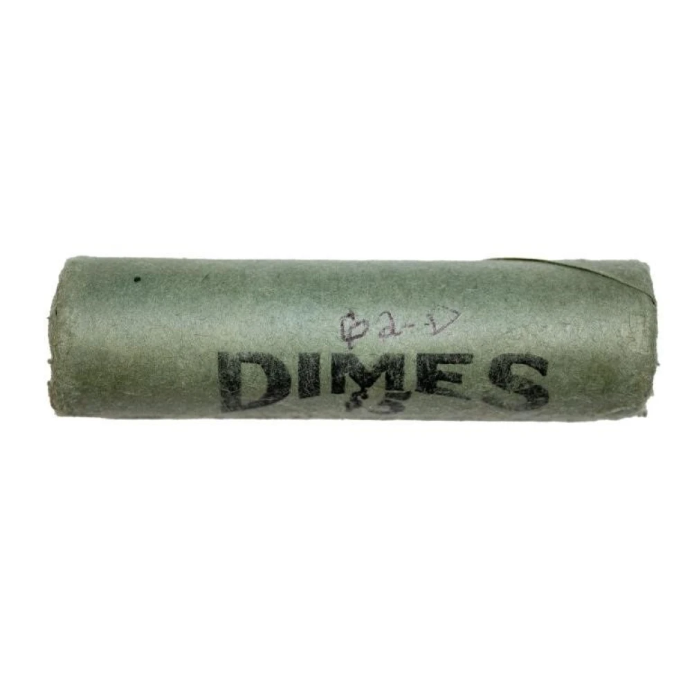 A 2nd Bank Wrapped Roll of 1962-D Roosevelt Dimes