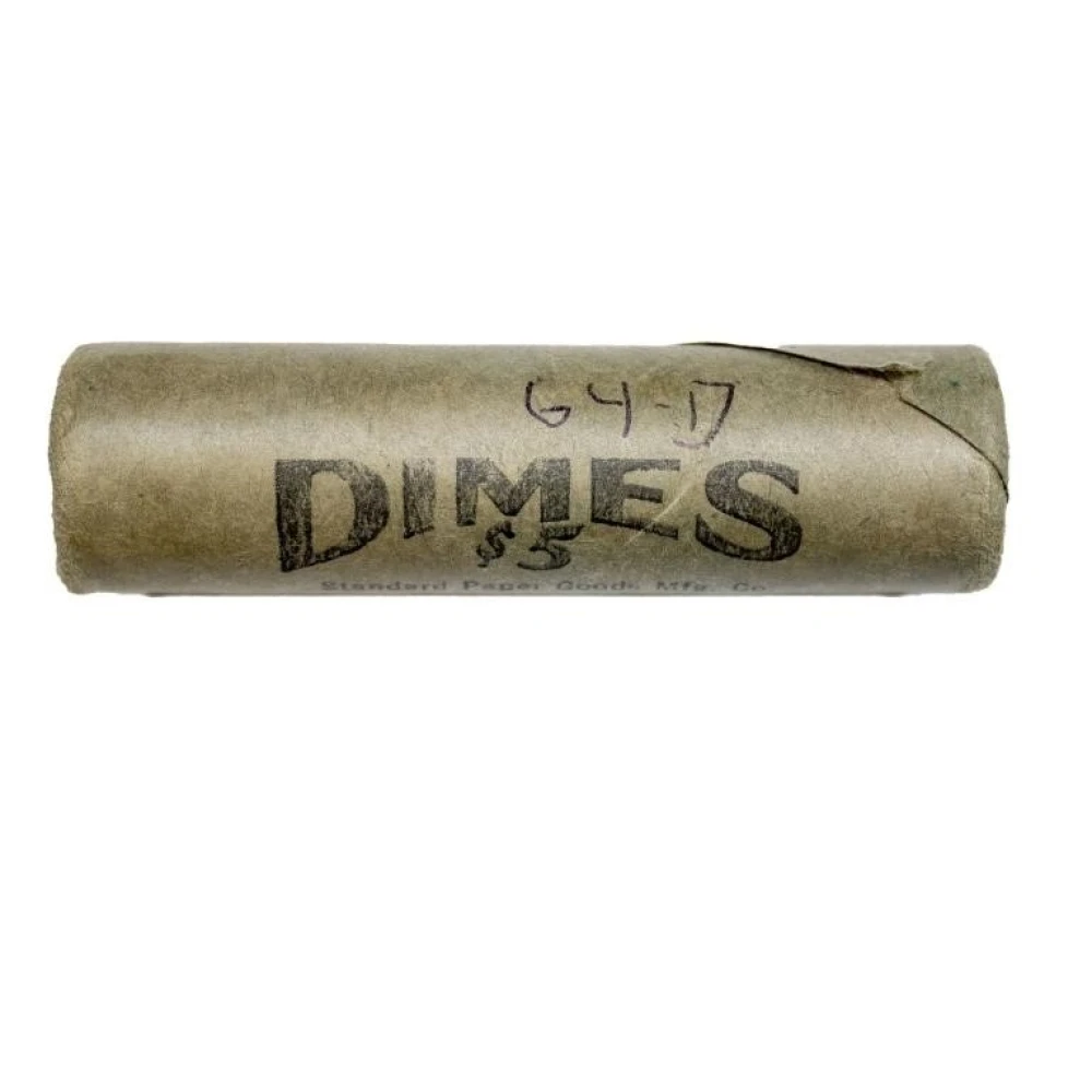 Bank Wrapped Roll of 1964-D Roosevelt Dimes