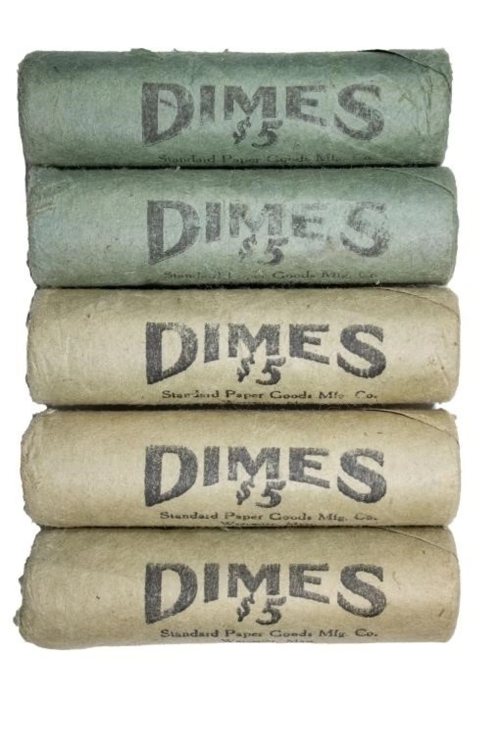 5 Bank Wrapped Silver Roosevelt Dimes Rolls