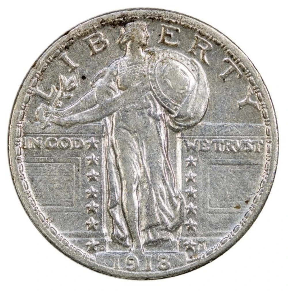 AU-50 1918-D Standing Liberty Quarter