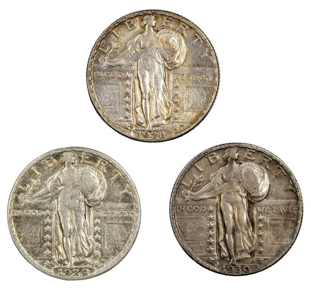 EF Standing Liberty Quarter Trio