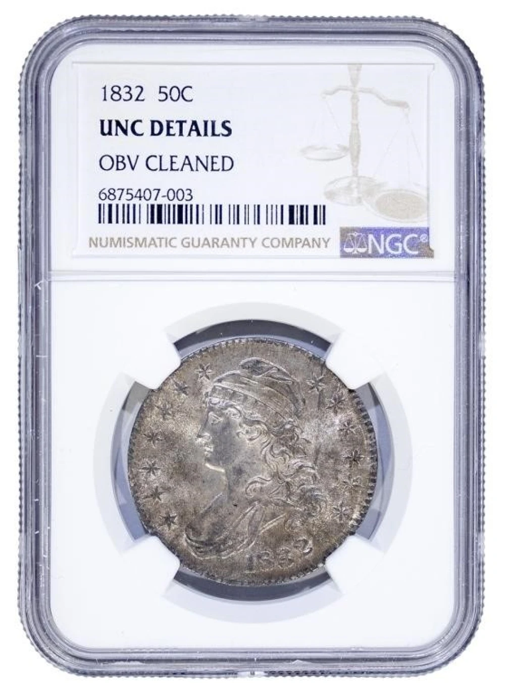 NGC UNC Details 1832 Bust Half Dollar