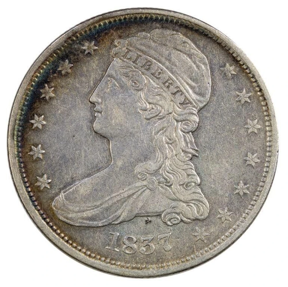 EF-40 1837 Reeded Edge Half Dollar