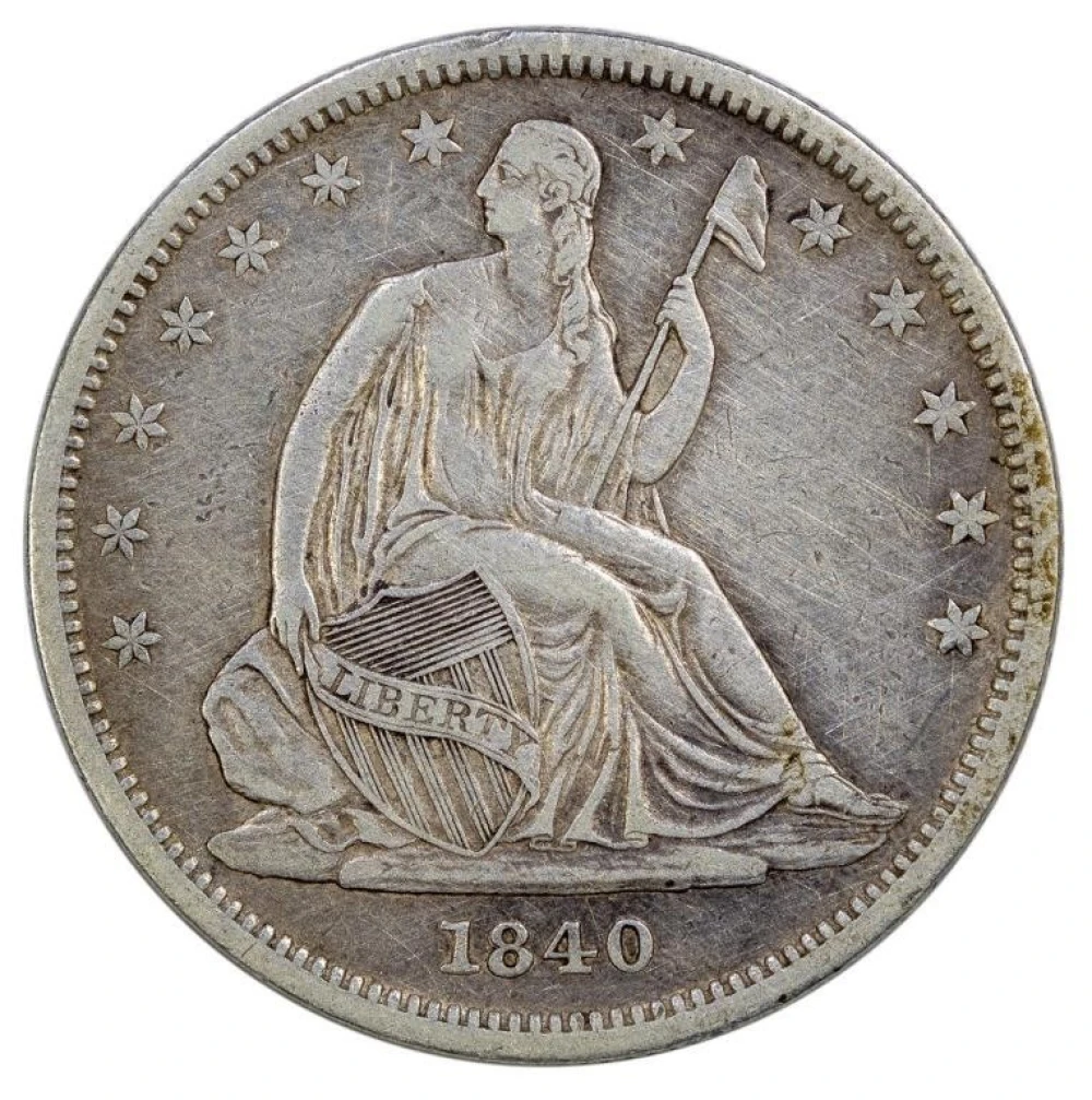 EF-40 Details 1840 Small Letters Half Dollar