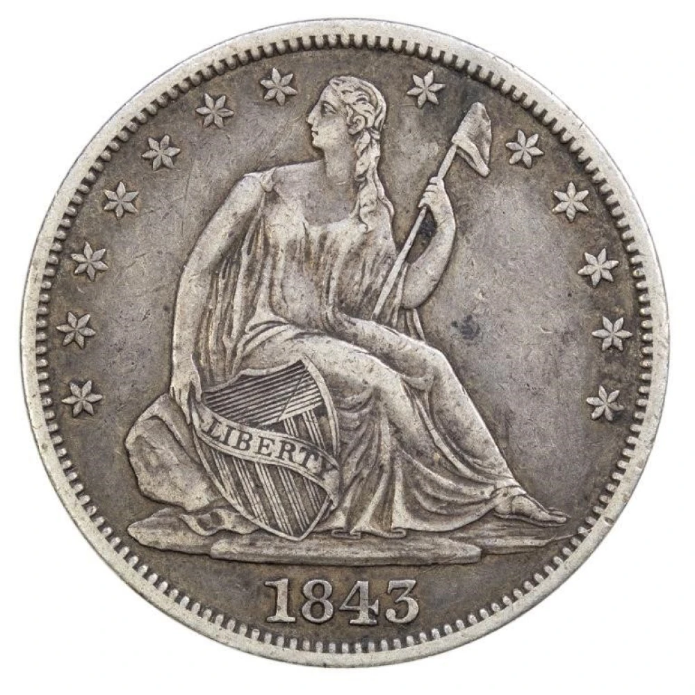 EF-40 1843 Half Dollar