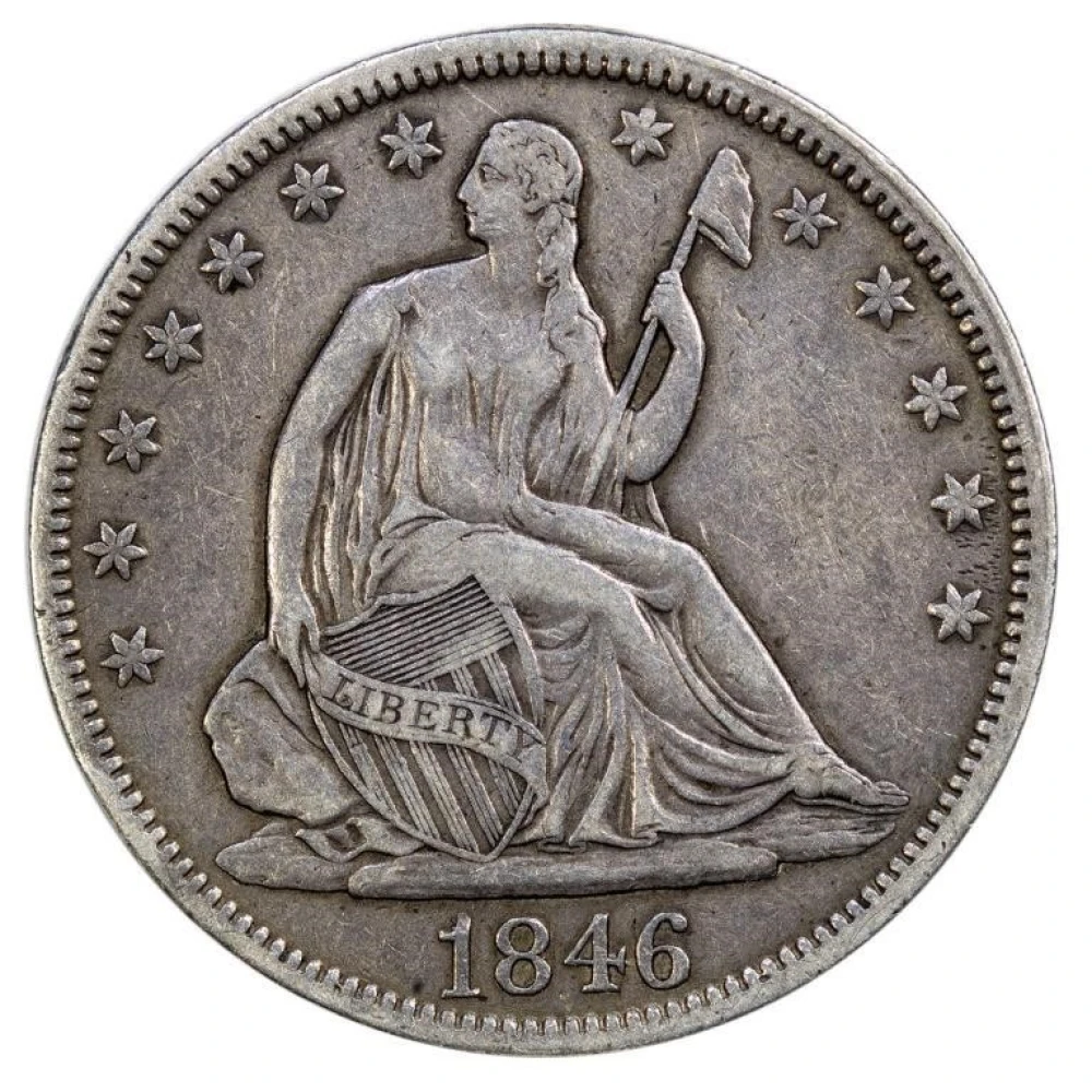EF-40 1846 Tall Date Half Dollar