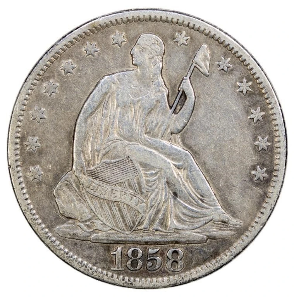 EF-40 Details 1858-S Half Dollar