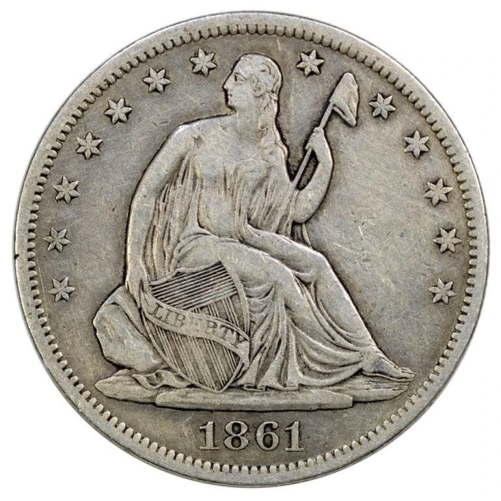 VF-20 Details 1861-S Half Dollar