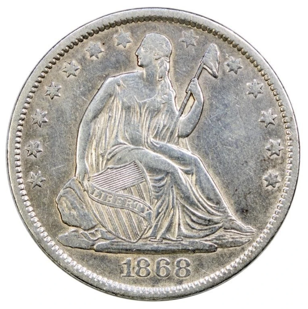 AU-50 Details 1868-S Half Dollar