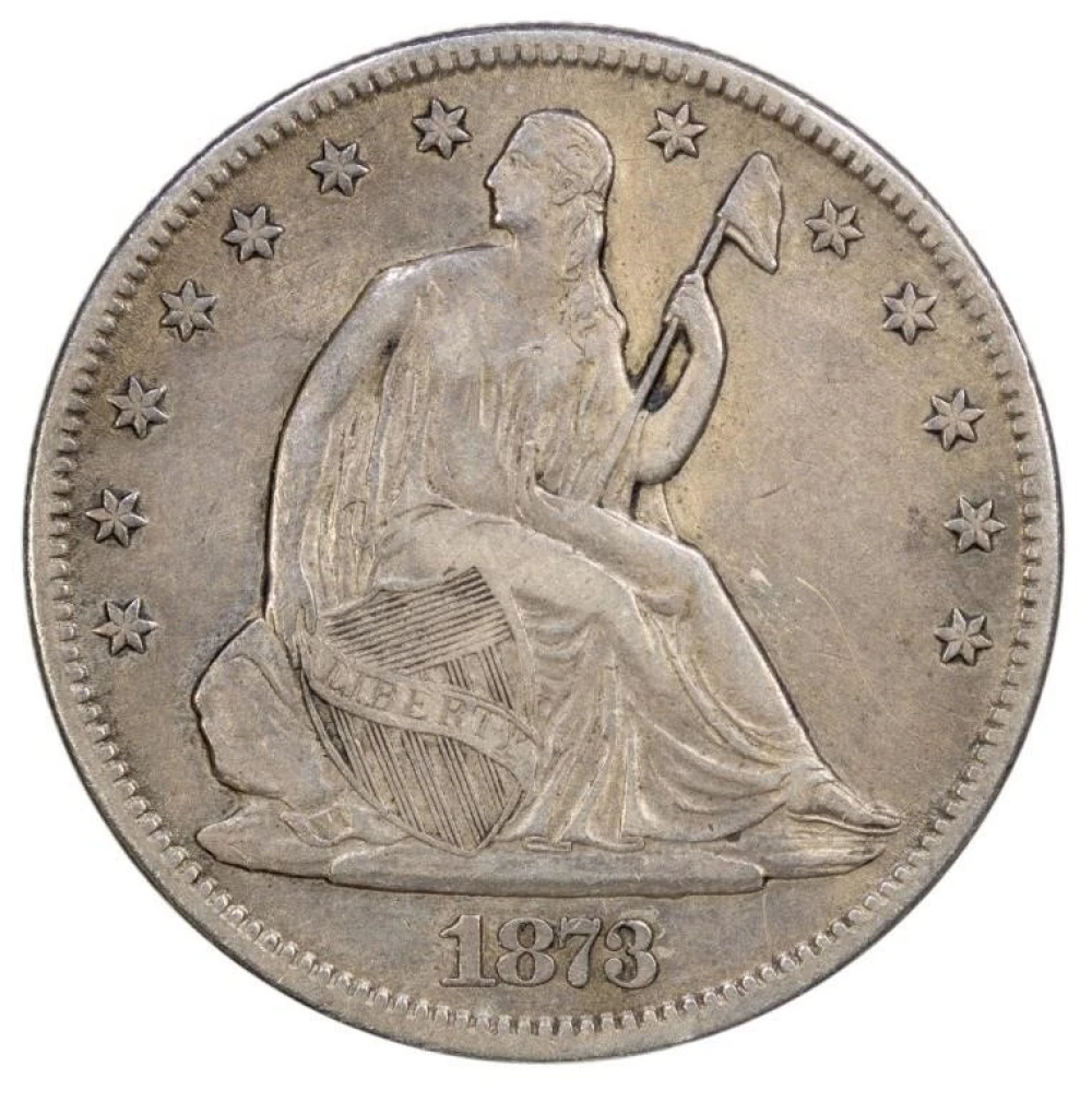 EF-40 Details 1873-CC No Arrows Half Dollar
