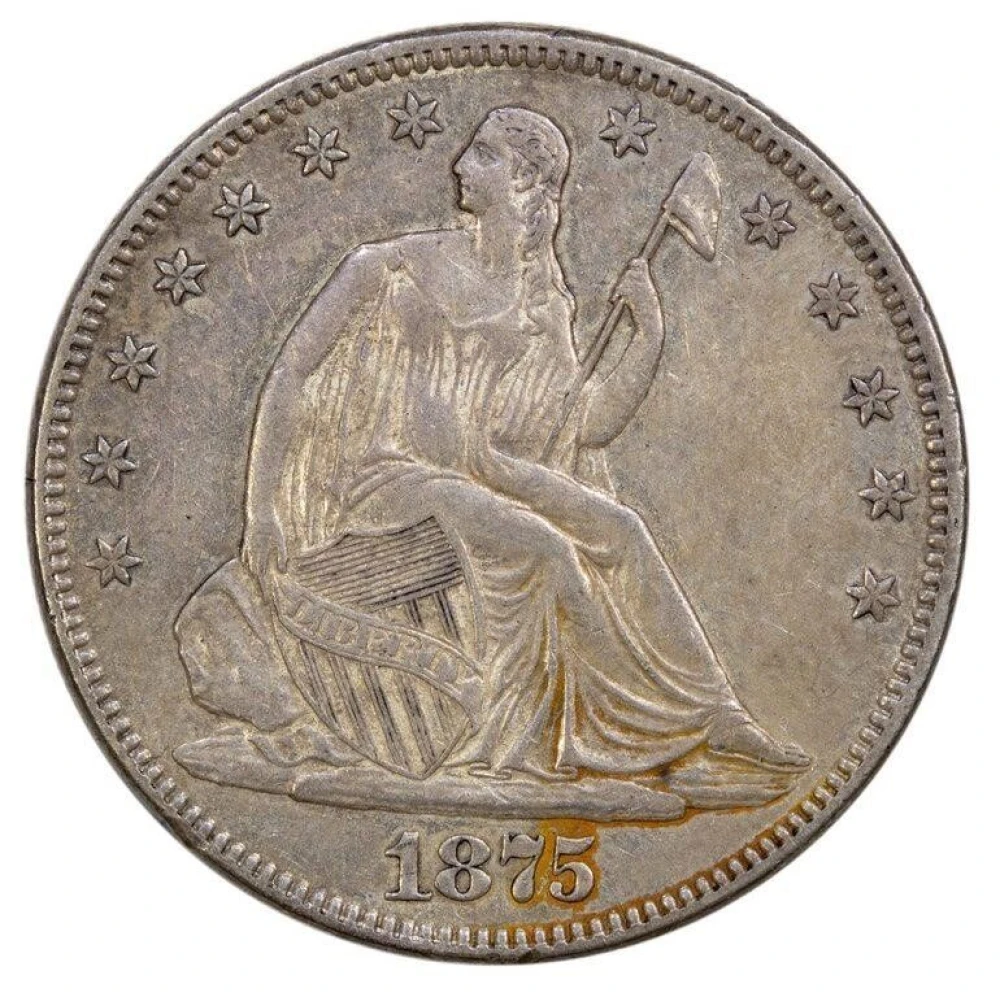 AU-50 1875 Half Dollar