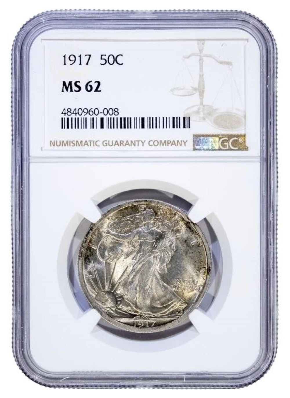 PQ NGC MS-62 1917 Walking Liberty Half