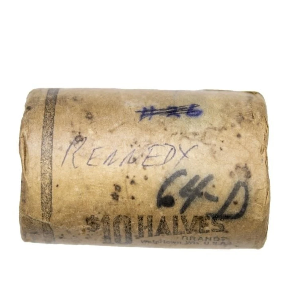 Bank Wrapped Roll of 1964-D Kennedy Half Dollars
