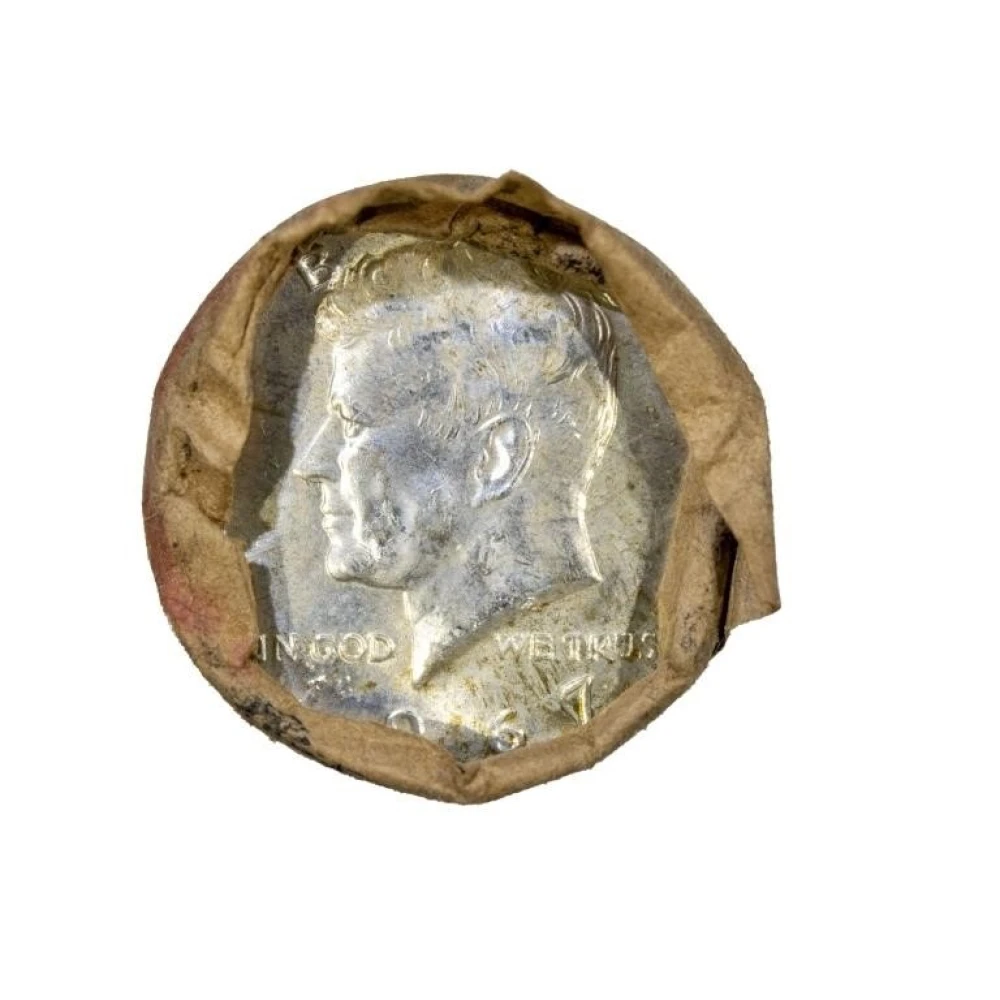 Bank Wrapped Roll of 1967 Kennedy Half Dollars